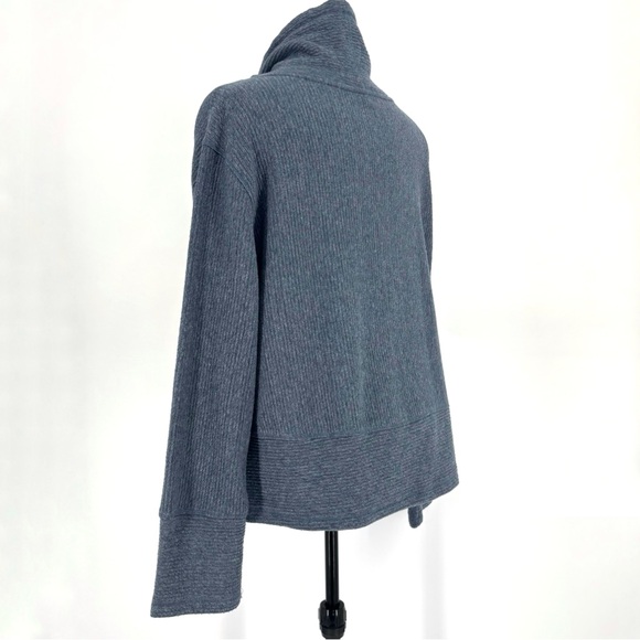 RBX Blue Ribbed Long Sleeve Cowl Neck Sweatshirt, XL - Picture 7 of 16